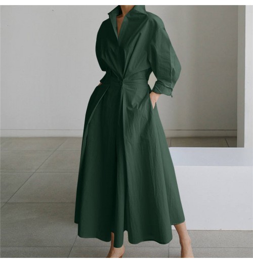 Autumn Dress 2024 Elegant Shirt Dress Solid Long Sleeved Casual High-waisted Gown Clothes Plus Size Dresses 4xl 5xl 6xl 7xl Autumn Dress 2024 Elegant Shirt Dress Solid Long Sleeved Casual High-waisted Gown Clothes Plus Size Dresses 4xl 5xl 6xl 7xl