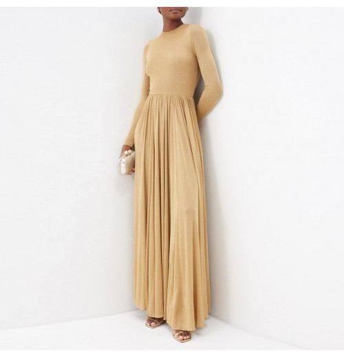 Prom Girls Long-dress A-line Gathered Skirt Elegant Gold Women's Clothing Maxi Dresses Winter Clothes Women Prom Girls Long-dress A-line Gathered Skirt Elegant Gold Women's Clothing Maxi Dresses Winter Clothes Women