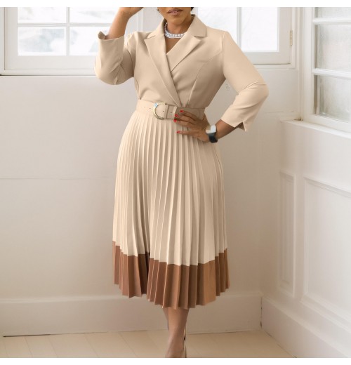 New Arrived Ladies Long Sleeve Women's Dresses Fashion Elegant Women's Clothing With Belt Pleated Dress New Arrived Ladies Long Sleeve Women's Dresses Fashion Elegant Women's Clothing With Belt Pleated Dress