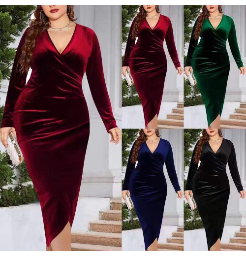 New European and American foreign trade women round neck plaid print long-sleeved temperament dress New European and American foreign trade women round neck plaid print long-sleeved temperament dress