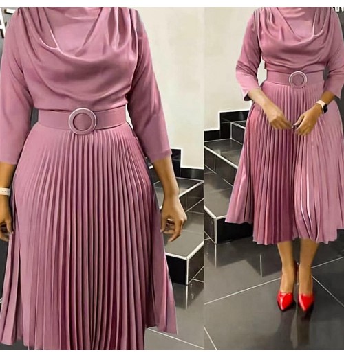 New Design African Office Dresses For Spring Fashion African Dresses For Women Clothing Chiffon Pleated Dress New Design African Office Dresses For Spring Fashion African Dresses For Women Clothing Chiffon Pleated Dress