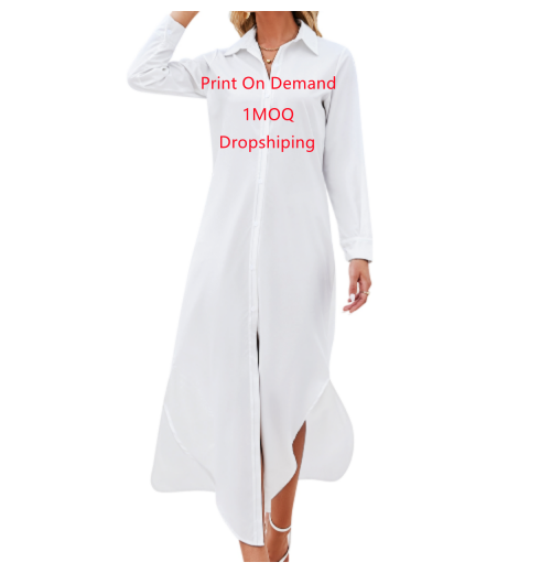 Shirt dress woman 2024 fall/winter long sleeve shirt skirt Print On Demand Women Dresses Clothing Shirt dress woman 2024 fall/winter long sleeve shirt skirt Print On Demand Women Dresses Clothing