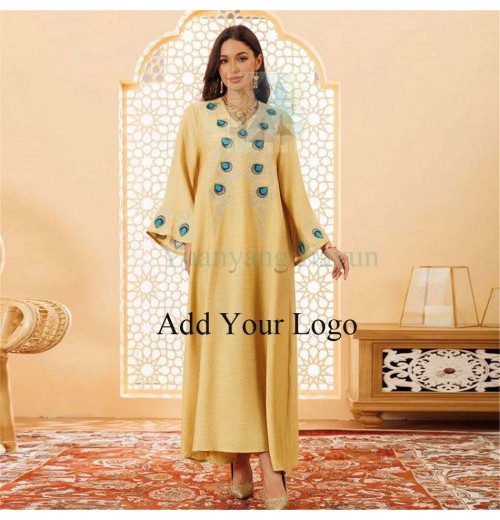 Muslim women's clothing elegant pullover embroidered dress robe new style Muslim women's clothing elegant pullover embroidered dress robe new style
